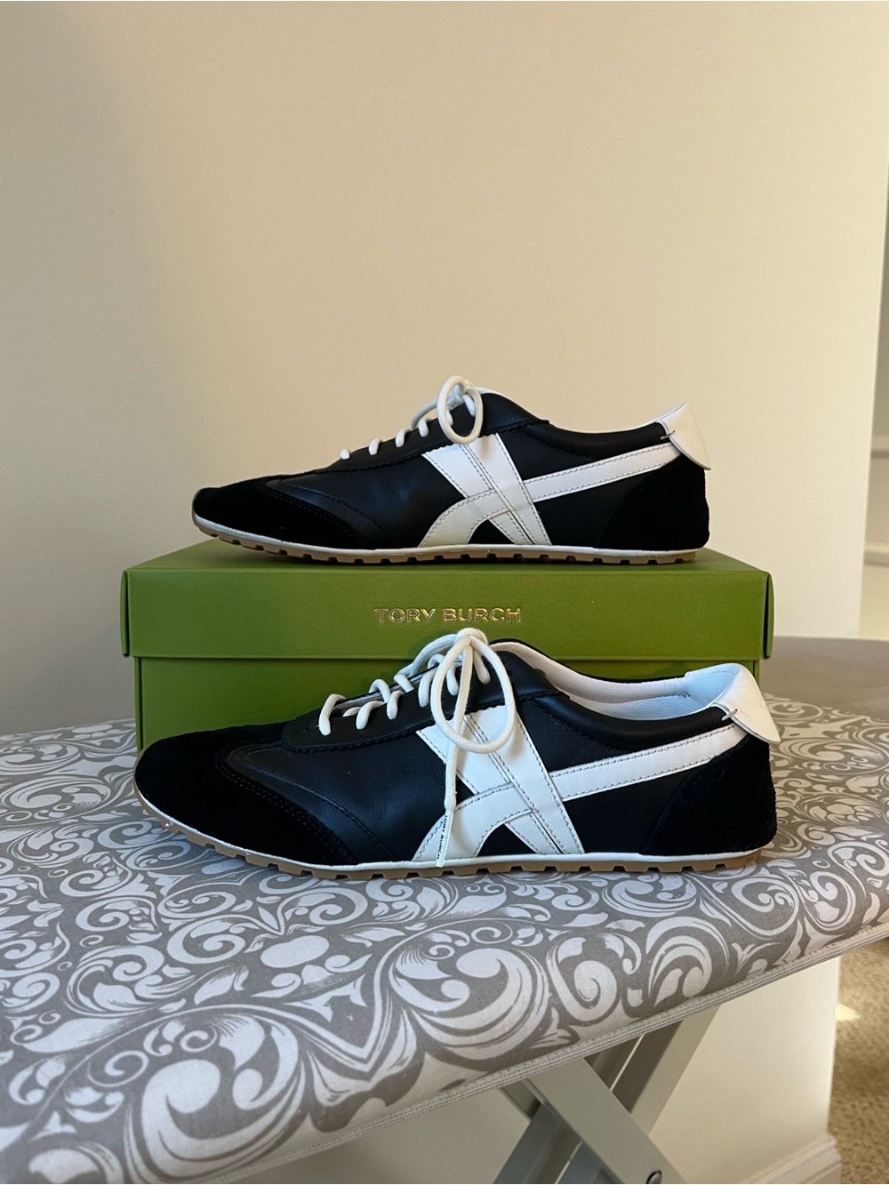 Tory Burch Black Hank Field Low Profile Sneakers